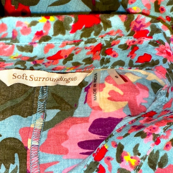 Soft Surroundings Floral Button Down Tunic Duster Kimono Shirt - Picture 8 of 9